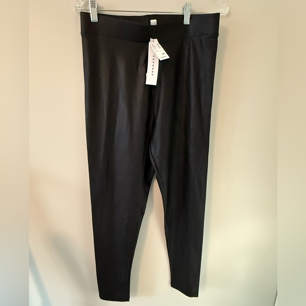 Topshop black leather leggings